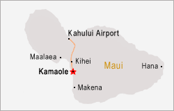 Luxury Maui Condo Rental - Maui Island Map - Shows Kamaole Beach Location